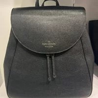 [S] KATE SPADE K4628 LEILA PEBBLED LEATHER LARGE FLP BACKPACK,BLACK, 767883263334 (SKS478)
