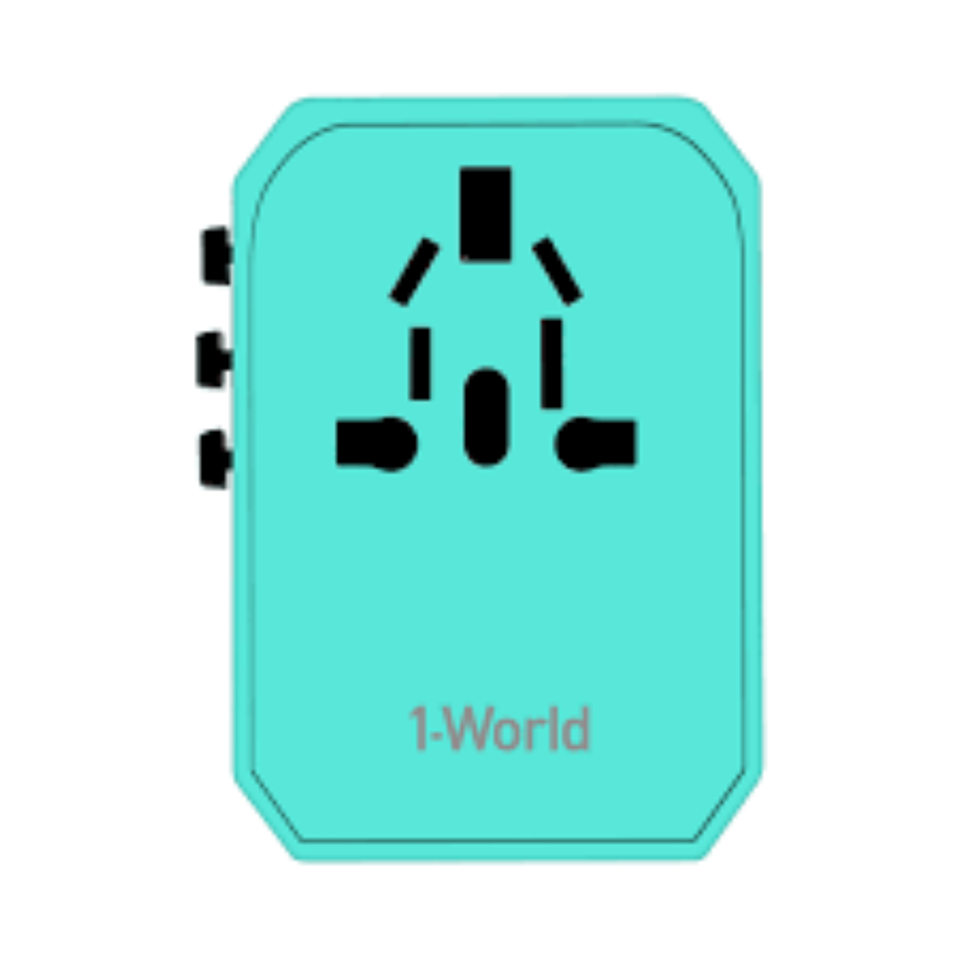 MOMAX 1-World USB AC旅行插座 藍色