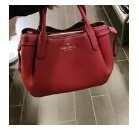 [S] KATE SPADE K8135 PEBBLED LEATHER SMALL SATCHEL BAG,RED CURRAN, 196021189135 (SKS480)