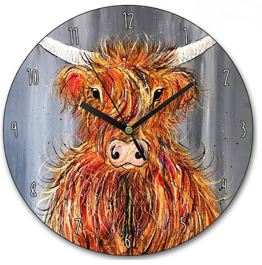 WRAPTIOUS｜英國手工木鐘｜  在風中高地牛