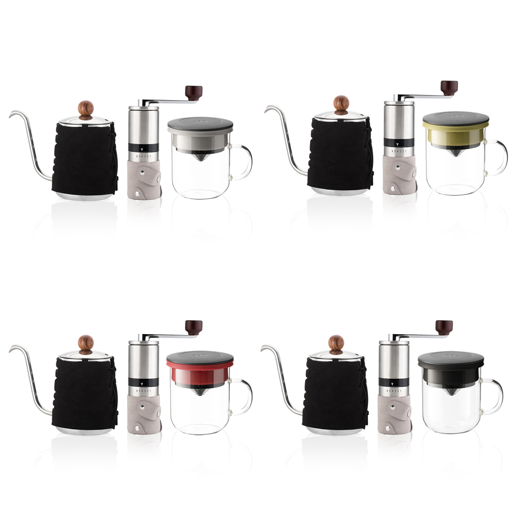 (預購4月底出貨)PO: 丹麥手沖咖啡三件組(咖啡壺-共2色/玻璃杯350ml-共4色/咖啡磨2.0)