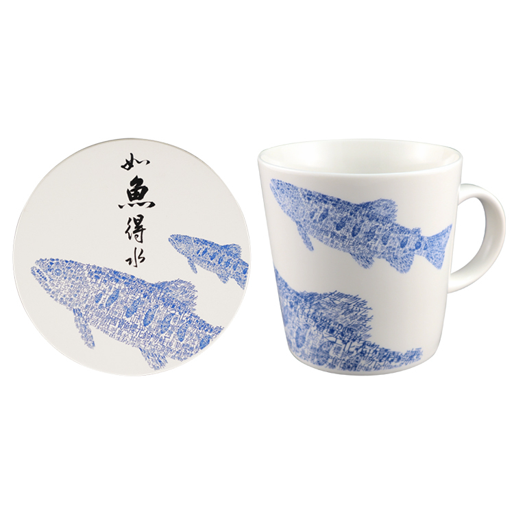 W13-如魚得水馬克杯+杯墊禮盒