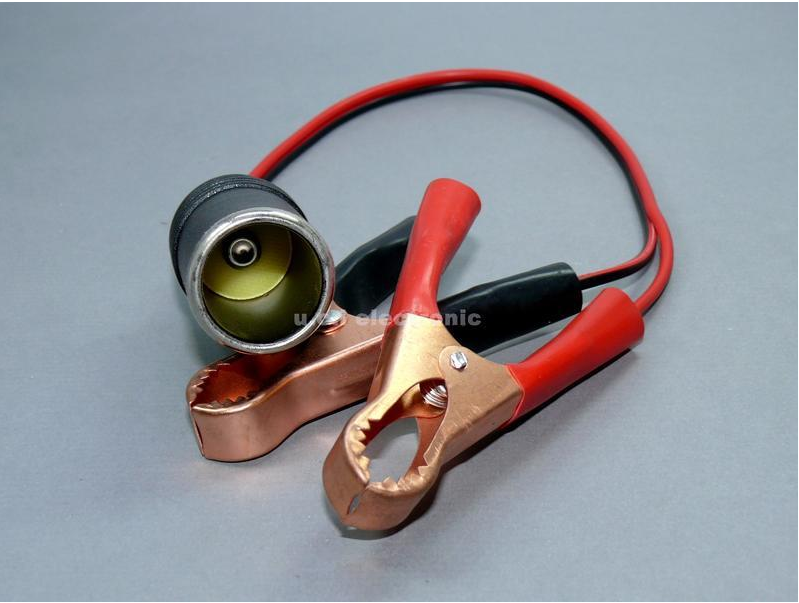 【UCI電子】(二Q-3)大鱷魚夾點菸器 汽車電瓶夾子轉點煙器孔 蓄電池夾連接線12v轉換器母座電瓶鱷魚夾