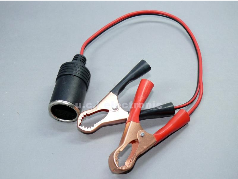 【UCI電子】(二Q-3)大鱷魚夾點菸器 汽車電瓶夾子轉點煙器孔 蓄電池夾連接線12v轉換器母座電瓶鱷魚夾