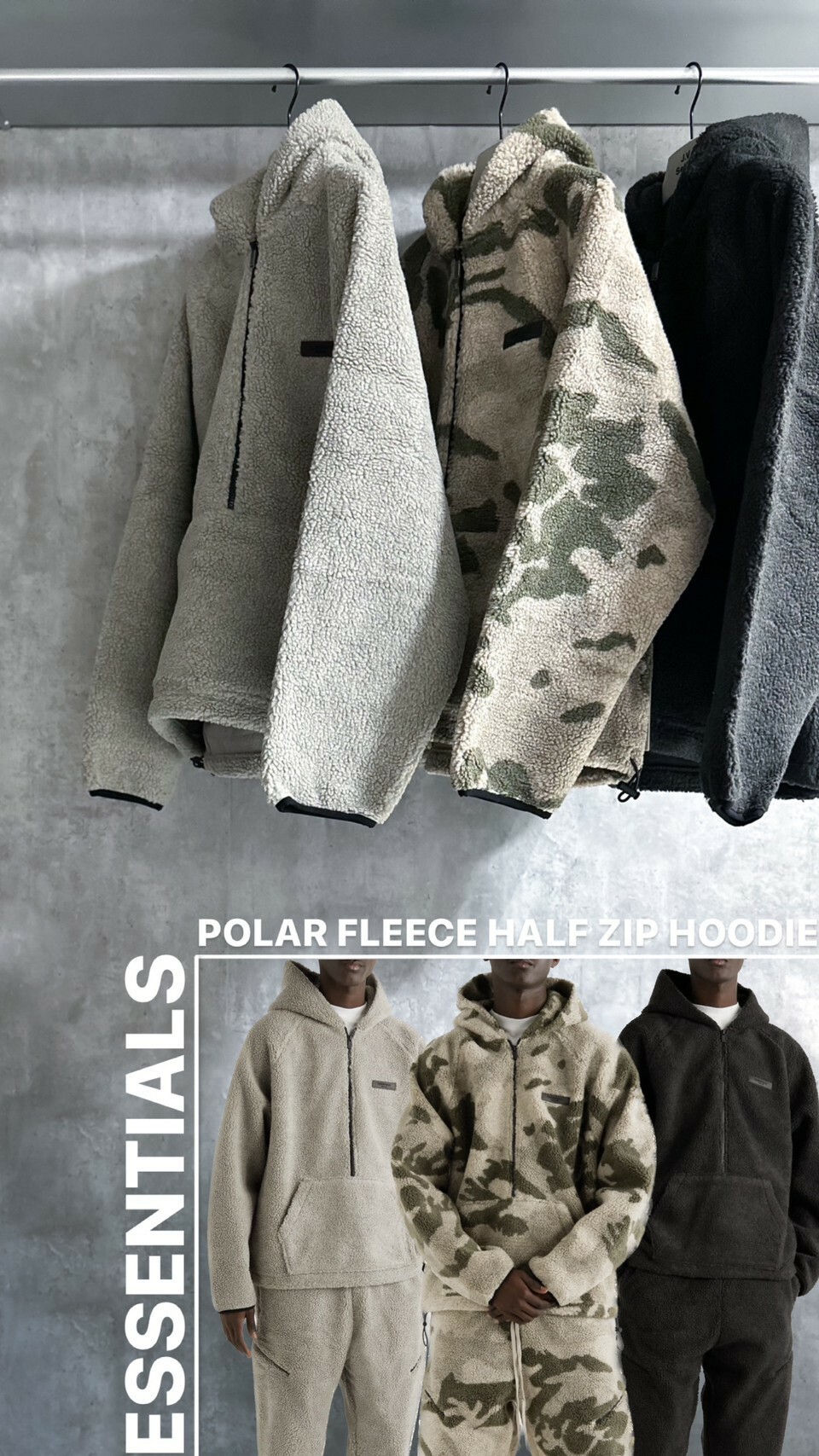現貨折扣 FOG Essentials 抓絨半拉鍊羊羔毛帽T Polar Fleece Half-Zip Hoodie