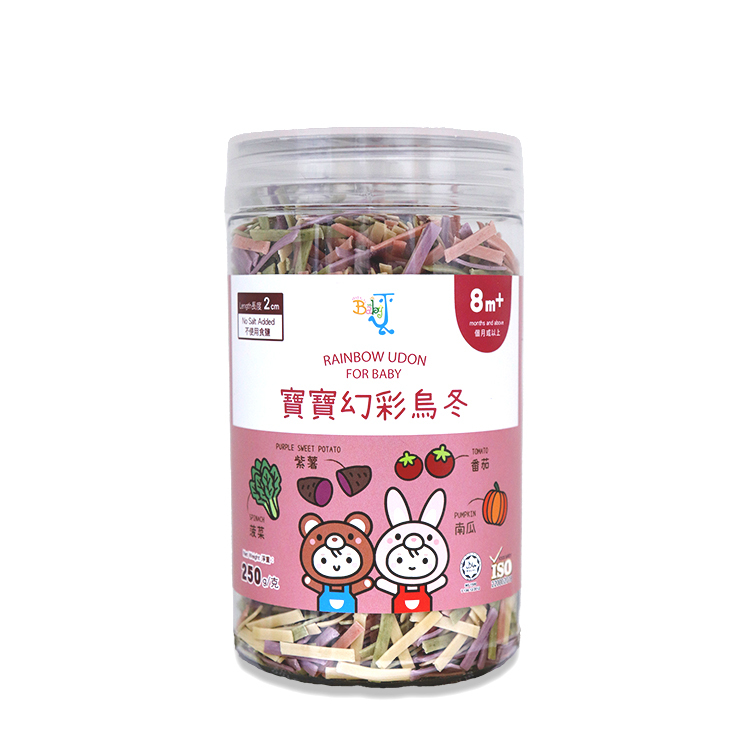 BABYJ RAINBOW UDON FOR BABY 8M+ (PURPLE SWEET POTATO, TOMATO, PUMPKIN, SPINACH)