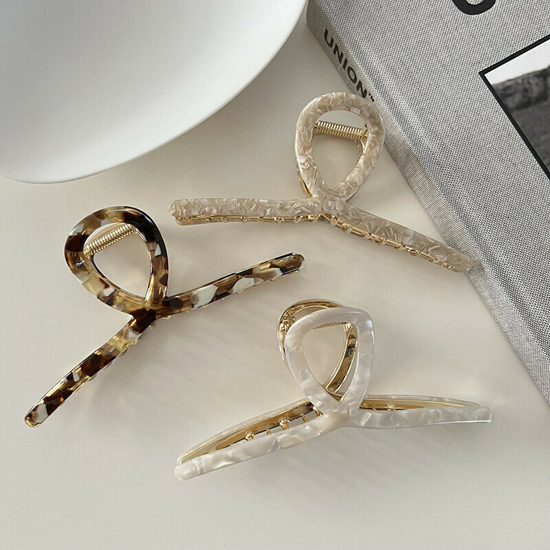 （超推✨必買）13公分長款韓版琥珀鯊魚夾