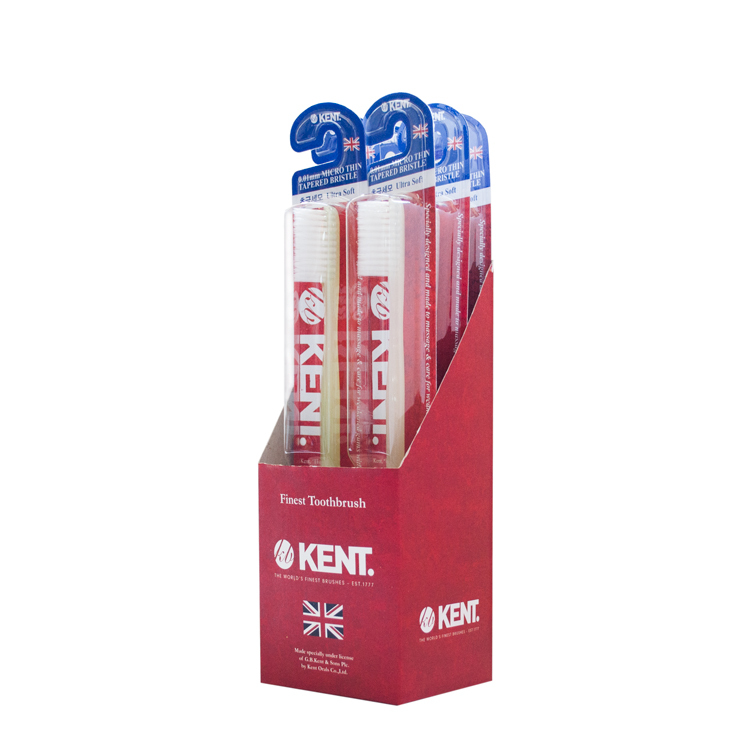 Kent 軟毛護齦健齒抗菌牙刷-大刷頭 (6支裝 紅色盒)