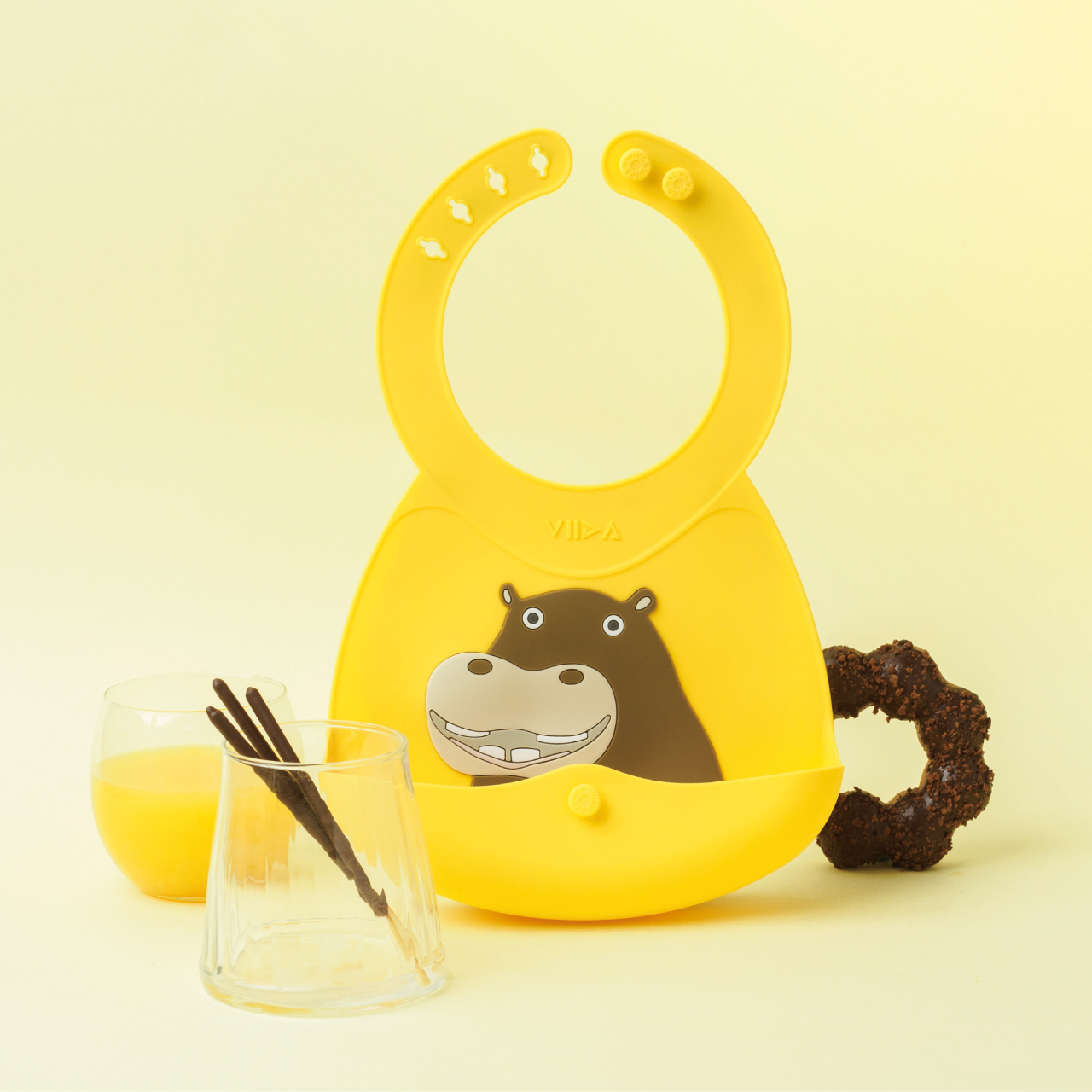 VIIDA  Joy便攜式矽膠圍兜 (哈迪河馬)