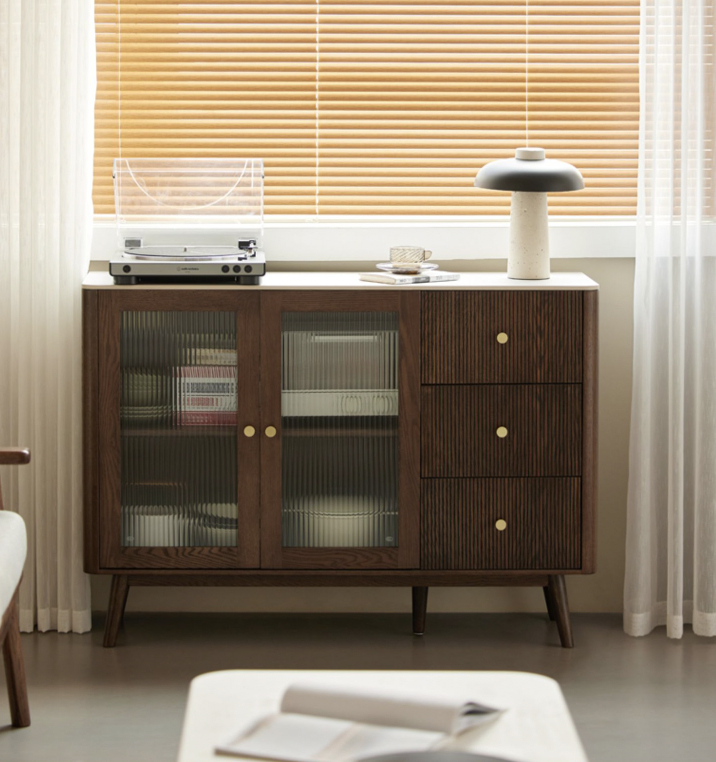 聖羅莎胡桃岩板餐邊櫃 SLS-A1144