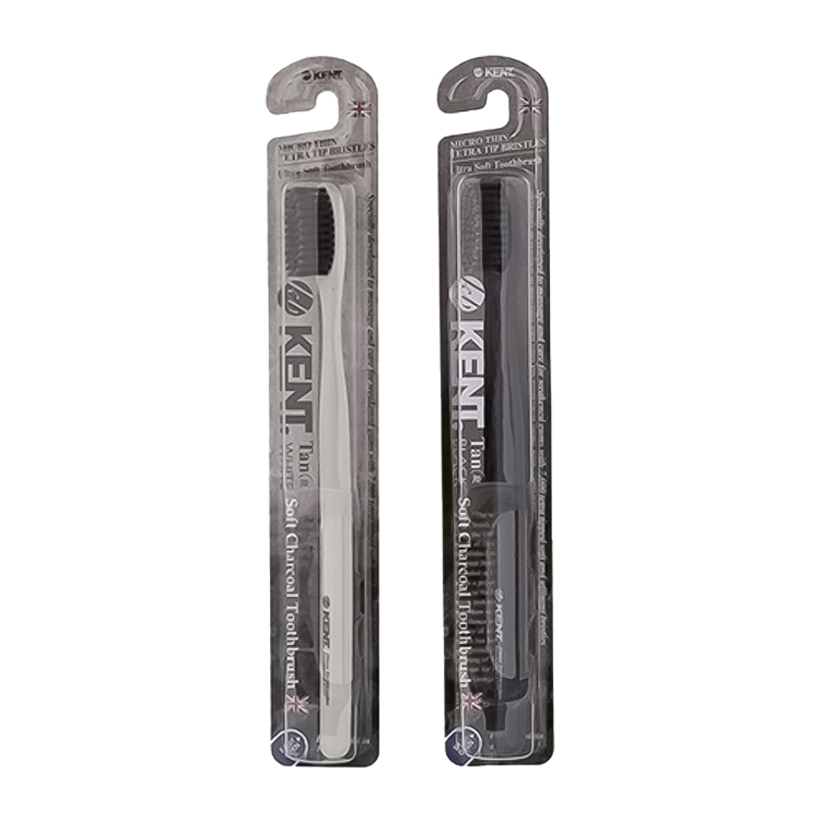 Kent 亮白竹炭柔軟頂級牙刷 (黑色/白色) *顏色隨機