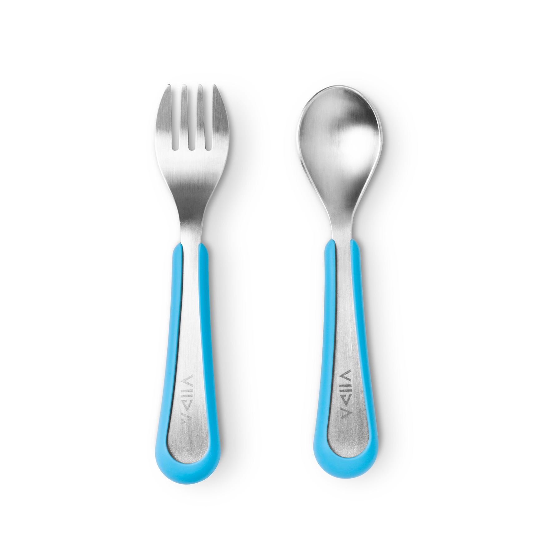 VIIDA - Soufflé Antibacterial Stainless Steel Fork & Spoon Set (L) 2yrs+