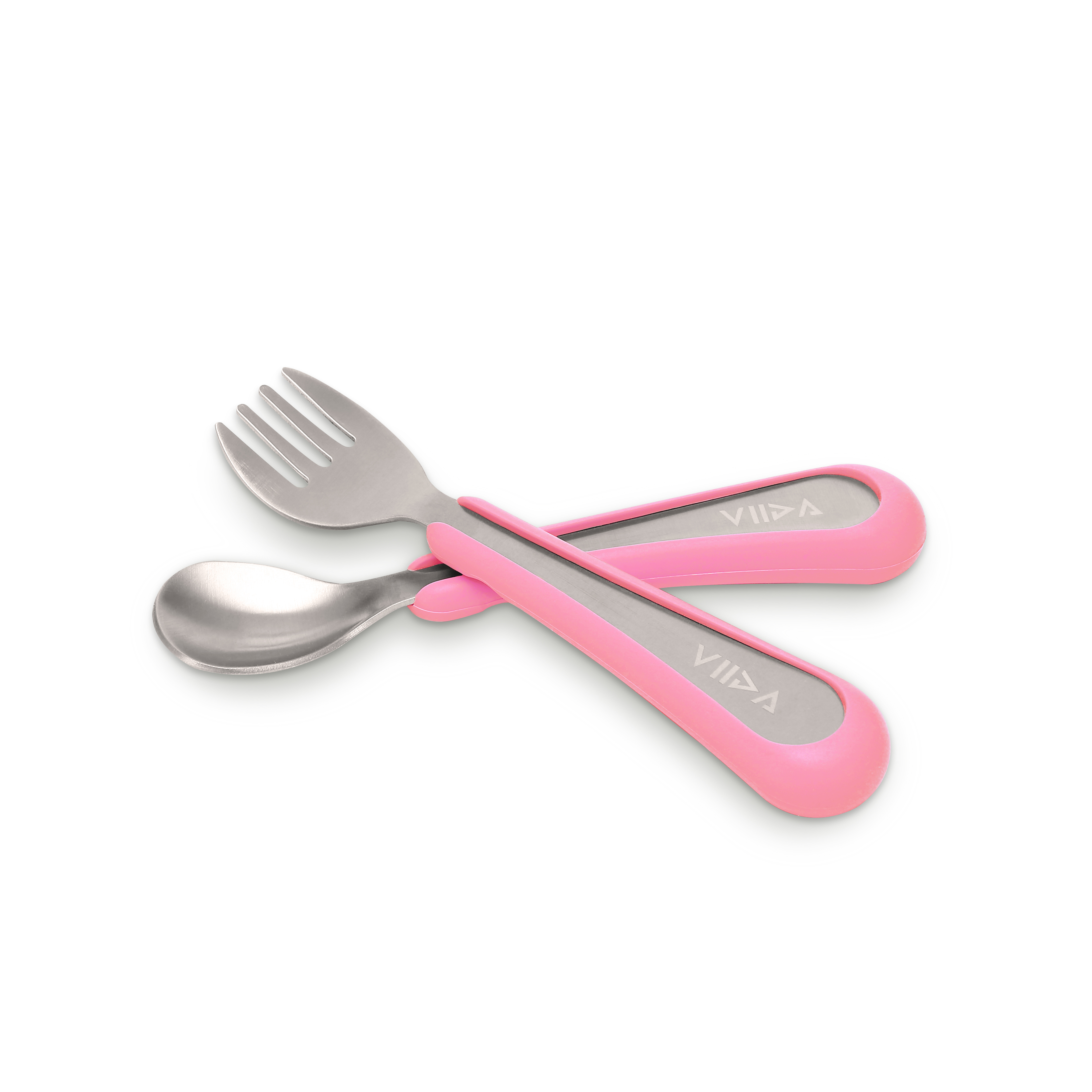 VIIDA - Soufflé Antibacterial Stainless Steel Fork & Spoon Set (S) 6m-2yrs