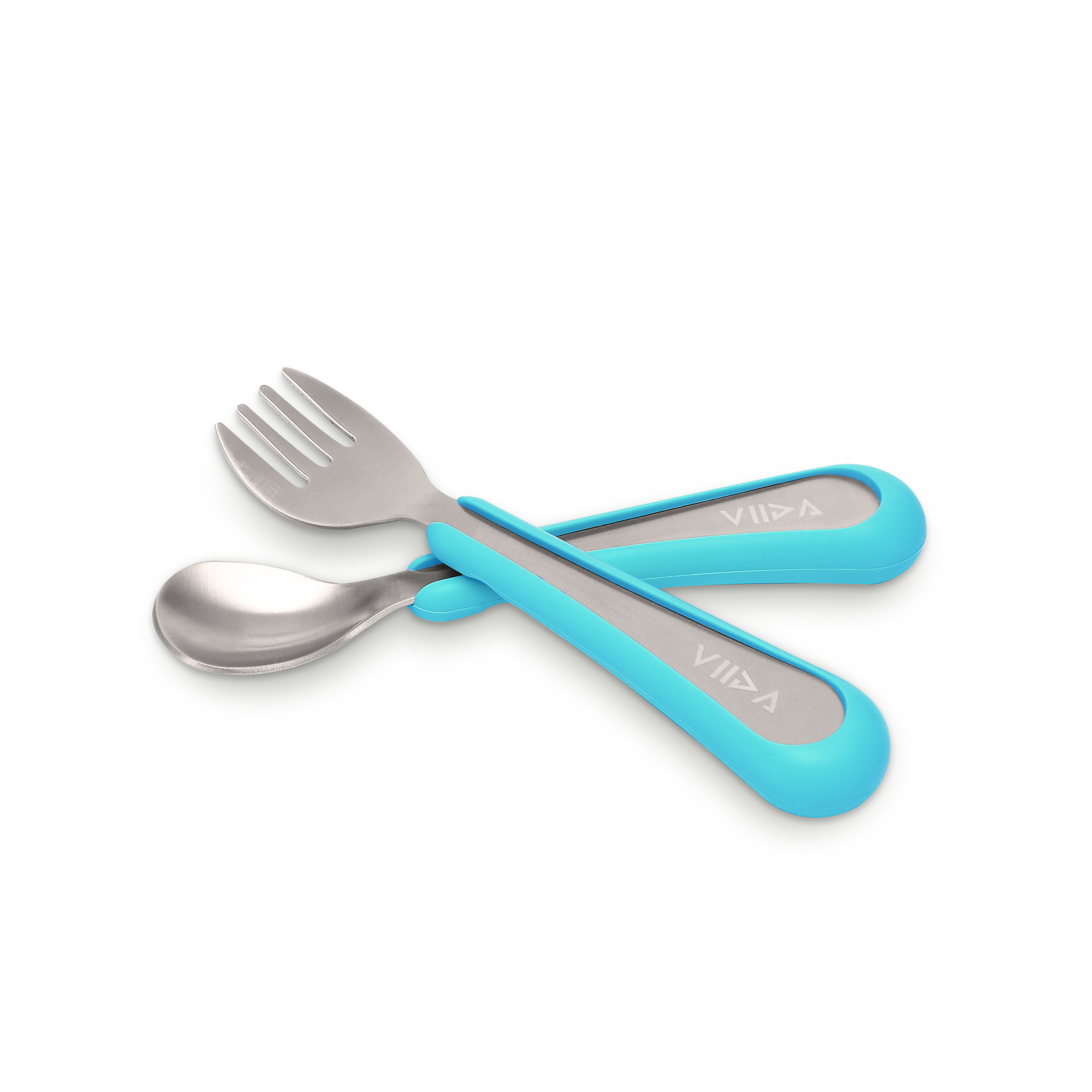 VIIDA - Soufflé Antibacterial Stainless Steel Fork & Spoon Set (S) 6m-2yrs