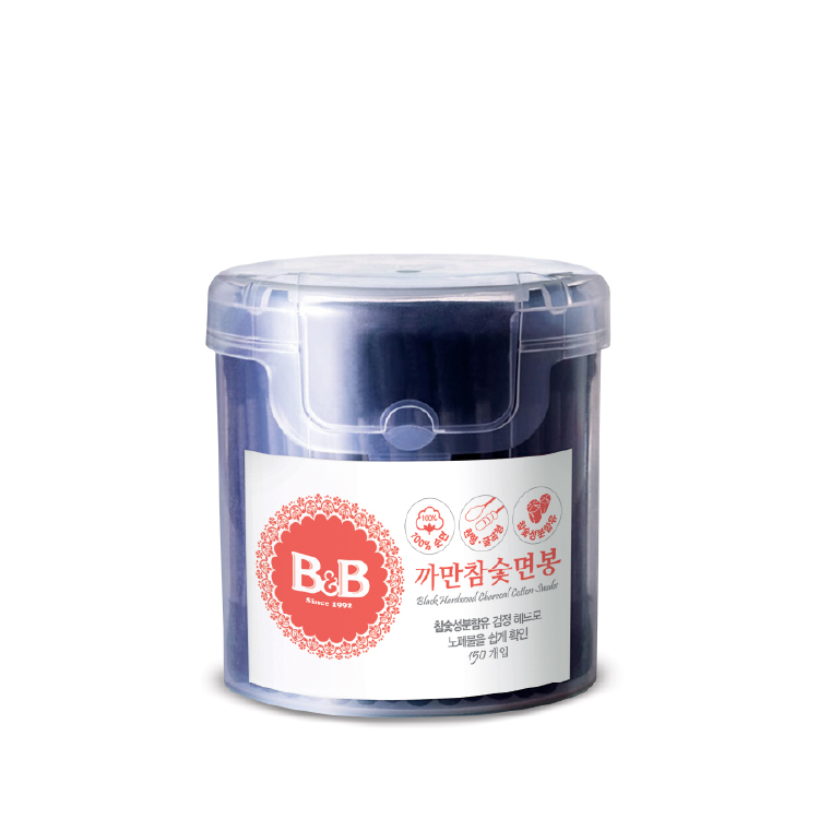 B&B 嬰幼兒黑木炭棉花棒 150pcs