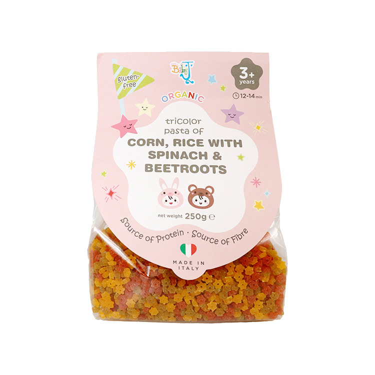 Baby J 意大利有機無麩質迷你星星通粉(波菜+紅菜頭) 250g