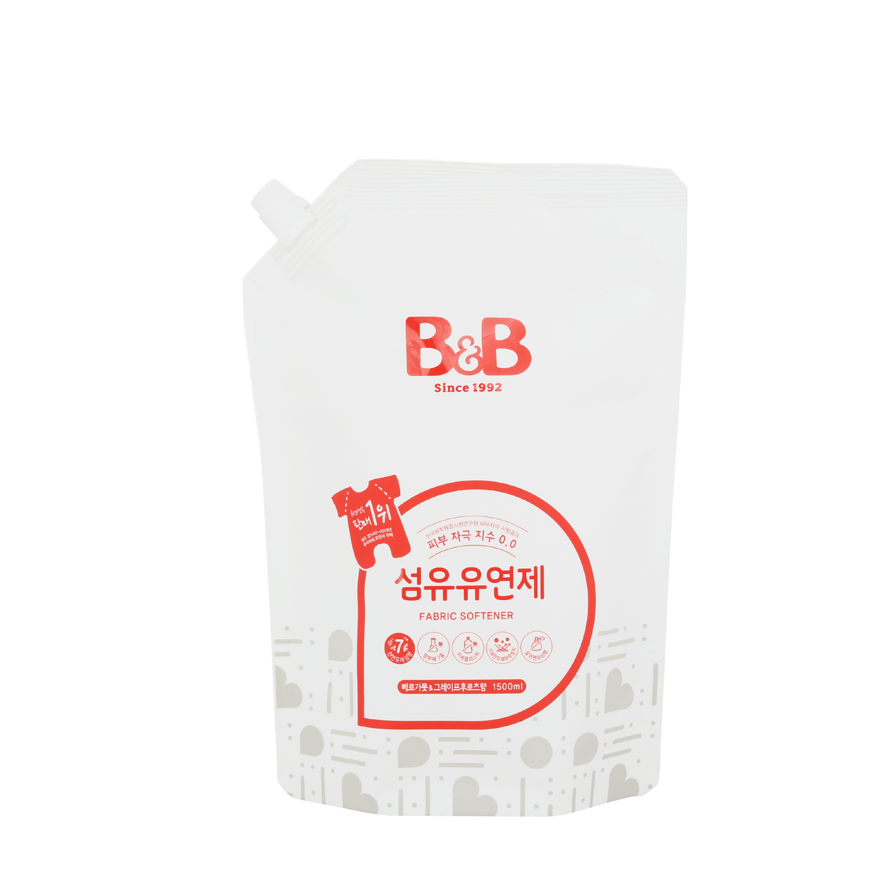 B&B 嬰幼兒天然抗菌衣物柔順劑-補充裝 (香檸檬&柚子味) 1500ml