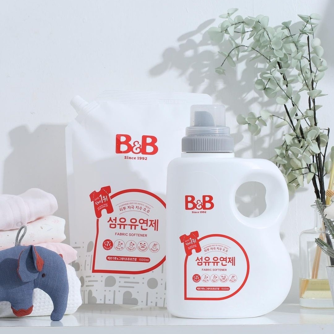 B&B 嬰幼兒天然抗菌衣物柔順劑-補充裝 (香檸檬&柚子味) 1500ml