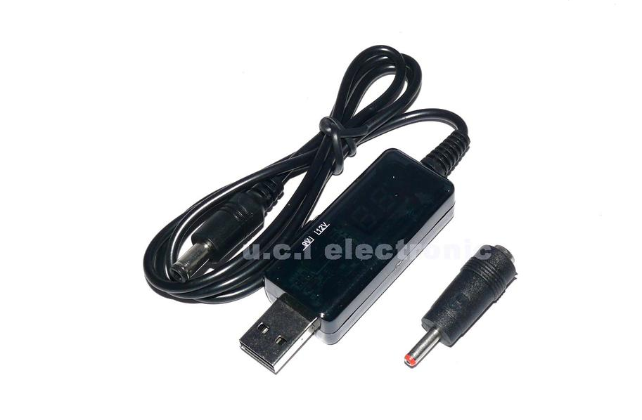【UCI電子】(Z-3) USB轉DC5.5/3.5mm路由器光貓升壓線5V升壓器轉9V12V充電線