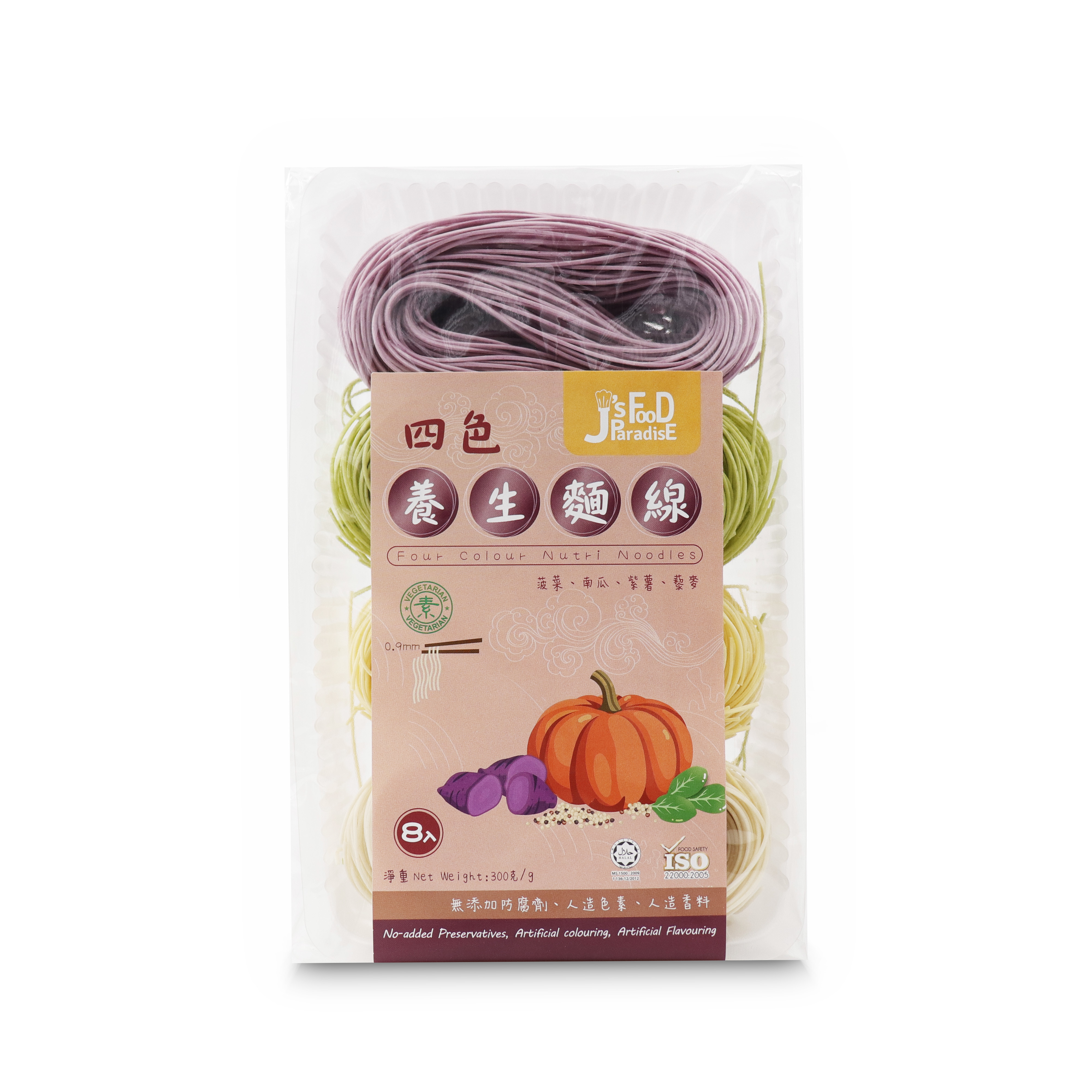 J's Food 四色養生麵線 (紅) (菠菜,南瓜,紫薯,藜麥) 300g