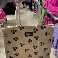 [S] PRIMARK MICKEY CANVAS TOTE BAG, BROWN, 991038002 (SZZ148)