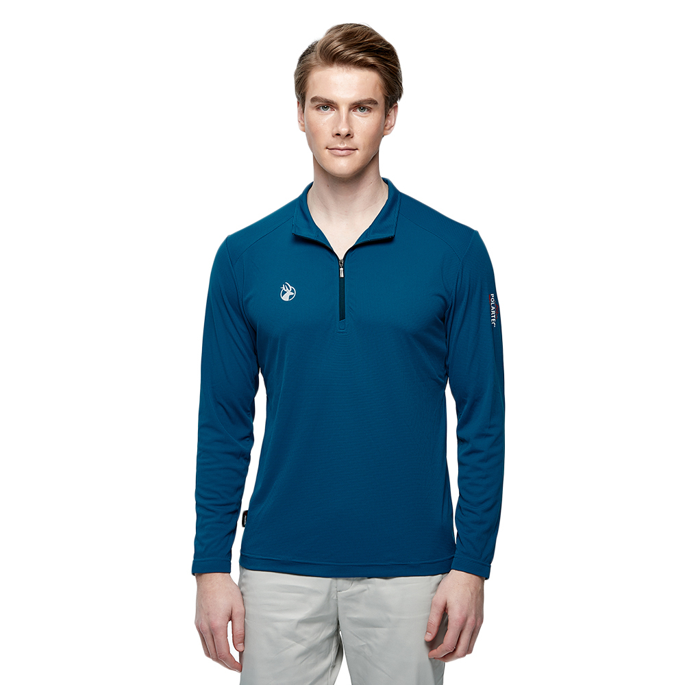 Wildland 荒野 POLA格狀半開襟長袖衣 男款 (2色) 防曬/彈性舒適/吸濕快乾 11WP1608