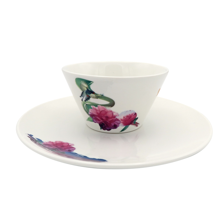 T52-3D藍鵲碗盤組(6碗6盤)