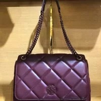 [S] TORY BURCH WILLA SOFT QUILT SHOULDER BAG,CLARET, 139279-639 (STB288)