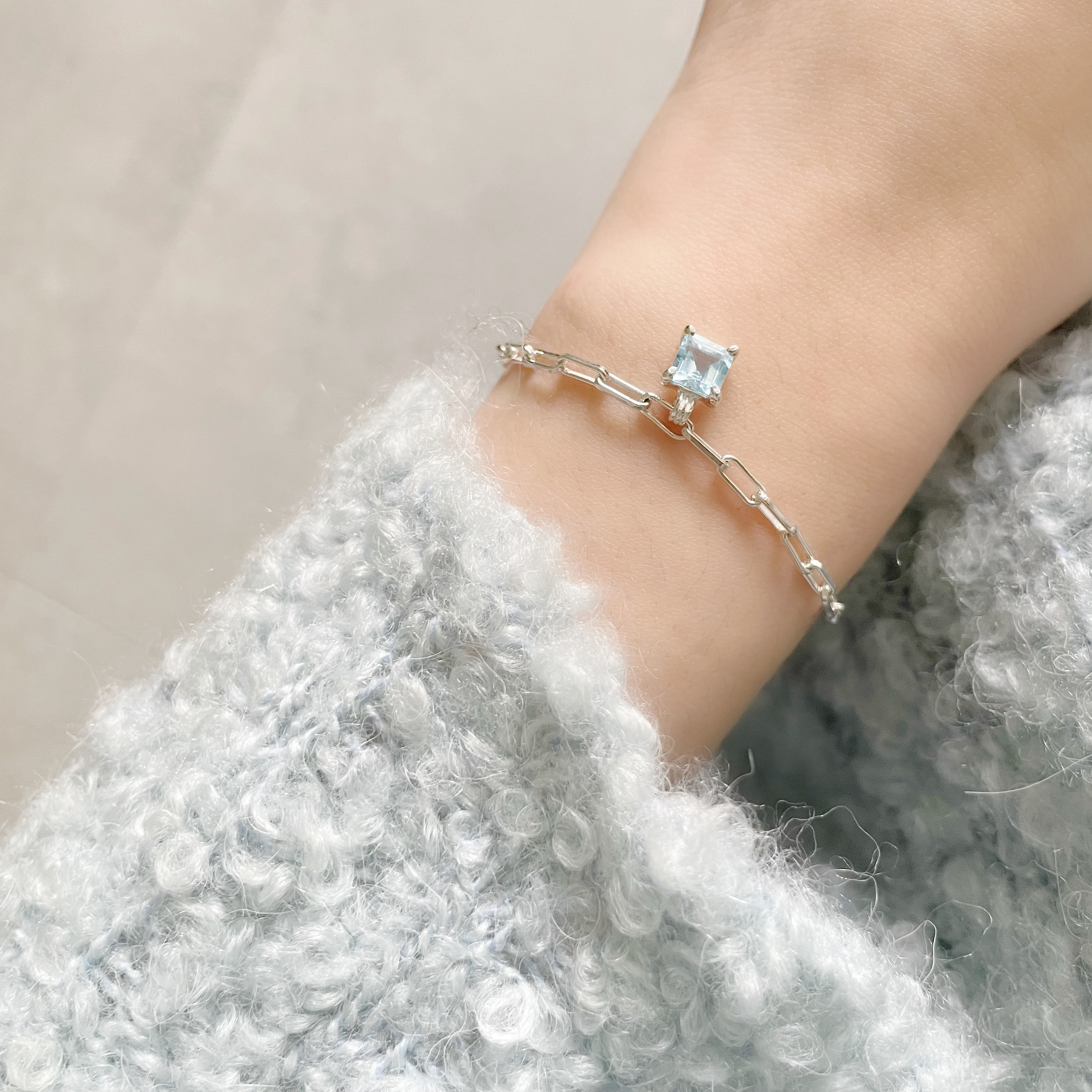 復古perfume方形托帕石手鍊