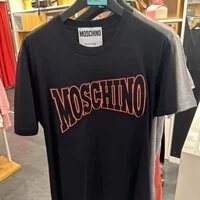 [S] MOSCHINO LETTERING LOGO SHORT SLEEVE T-SHIRT,BLACK, ZPT0728-2040-1555 (SM421)