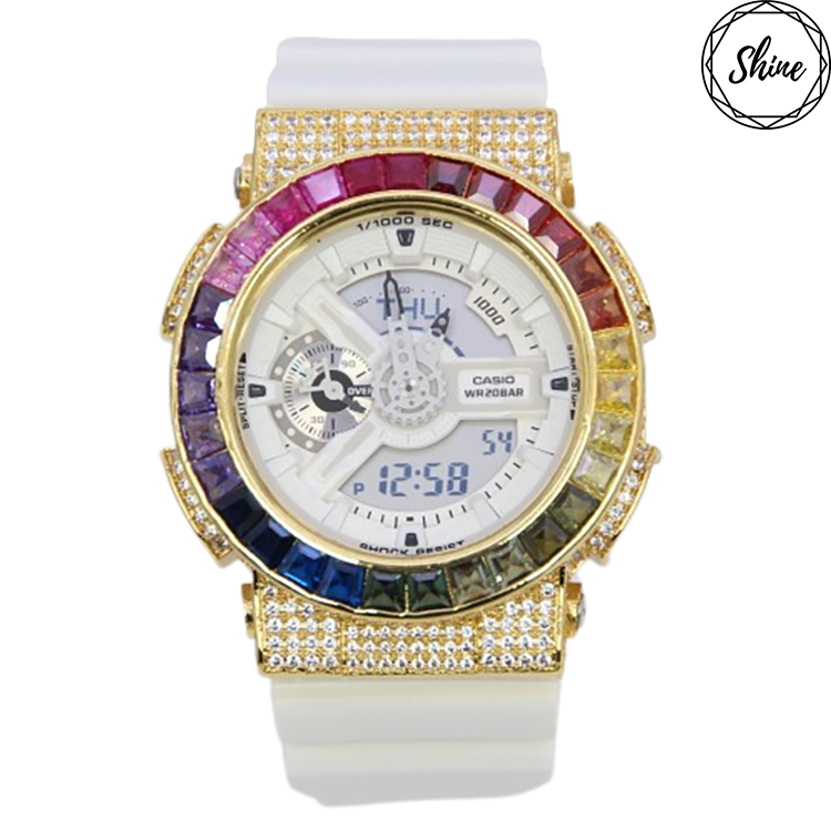 金色 改裝手錶 GA-110MW-7A - 彩虹