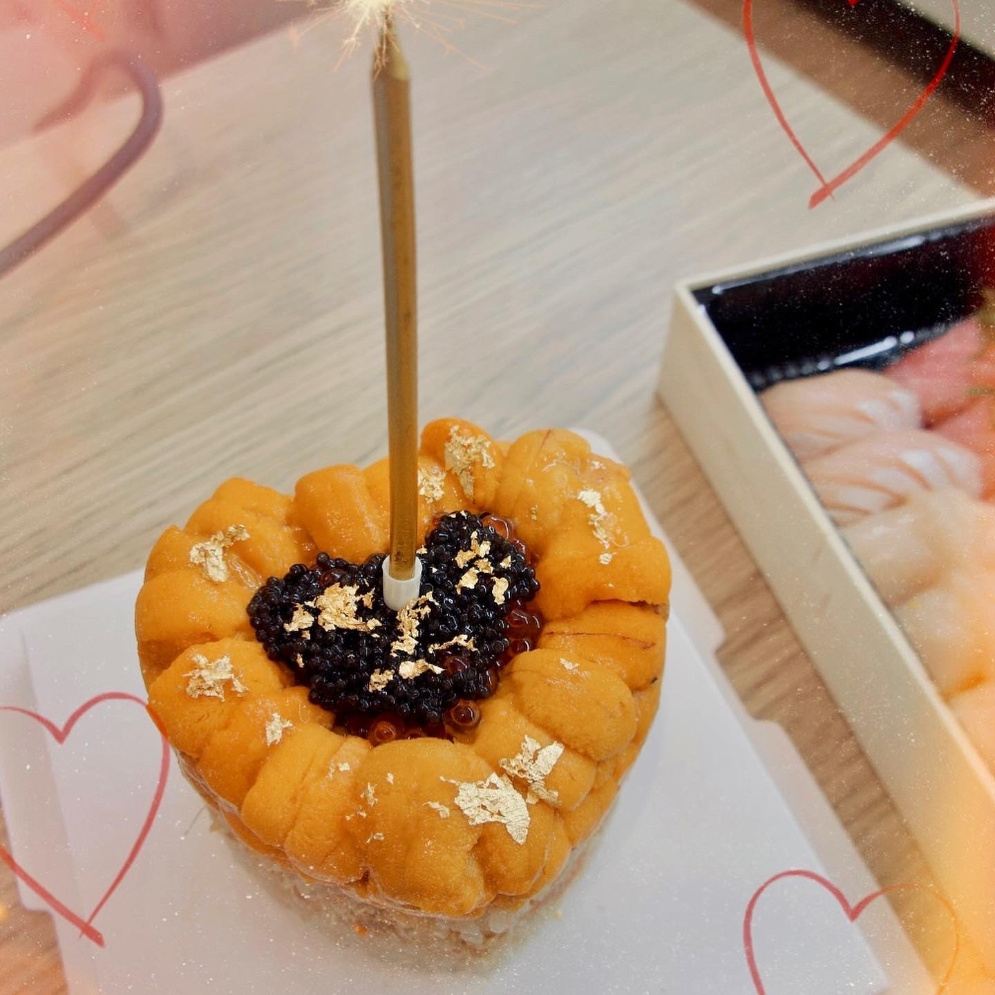 心形海膽魚子醬蛋糕