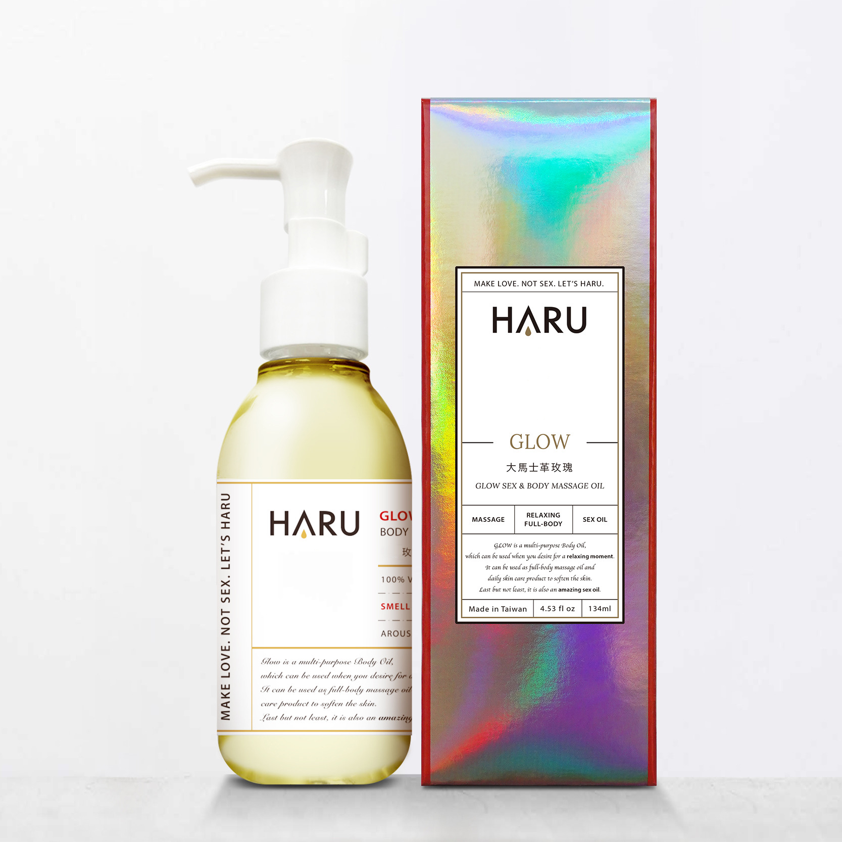 HARU GLOW Damask Rose Massage Oil 134ml