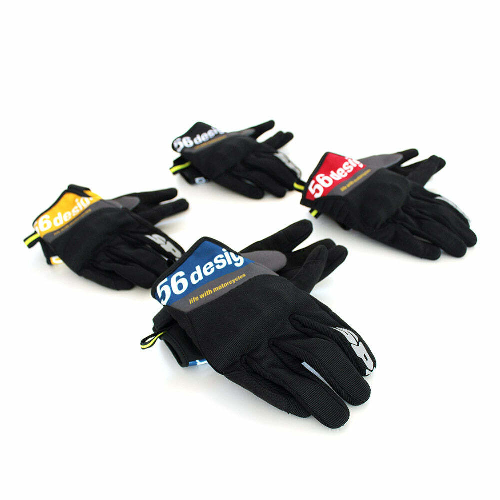 56DESIGN x SPIDI 聯名款騎士手套，LIFE WITH MOTORCYCLE標語與高彈性布料