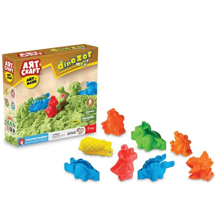 Dede Kinetic Sand - ART CRAFT 500G PLAY SAND SET (DINOSAURS MODELLING)