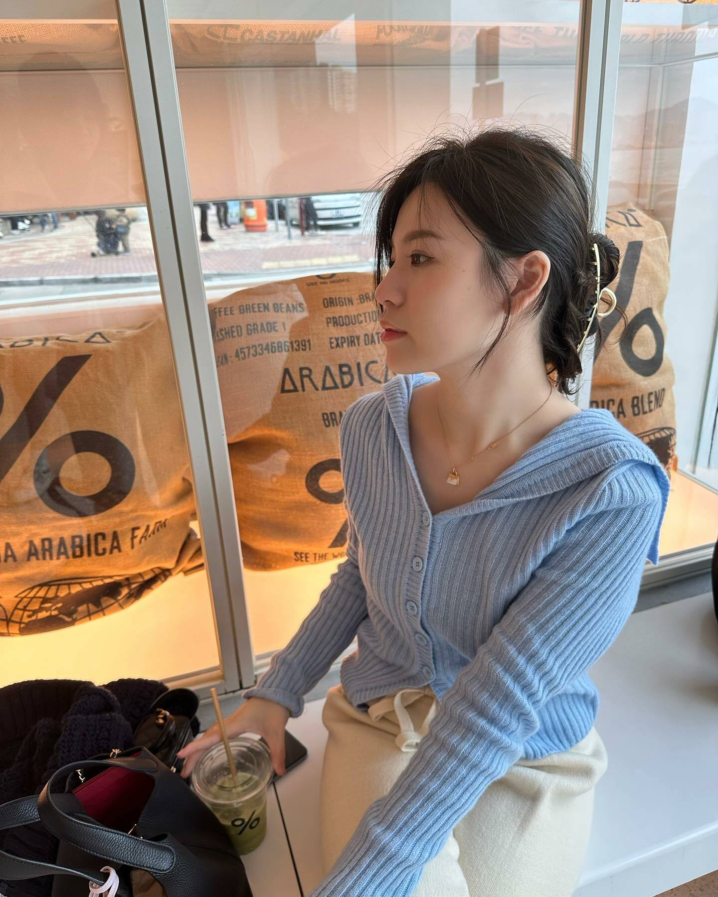 韓式休閑直紋水手領上衣