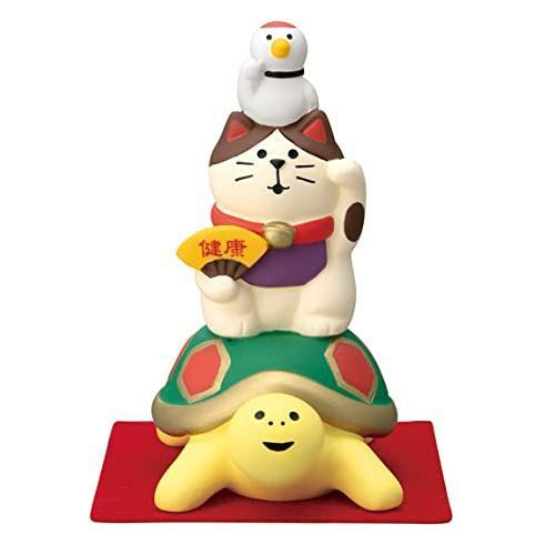 日本Decole Concombre系列 層層疊鶴龜招財貓