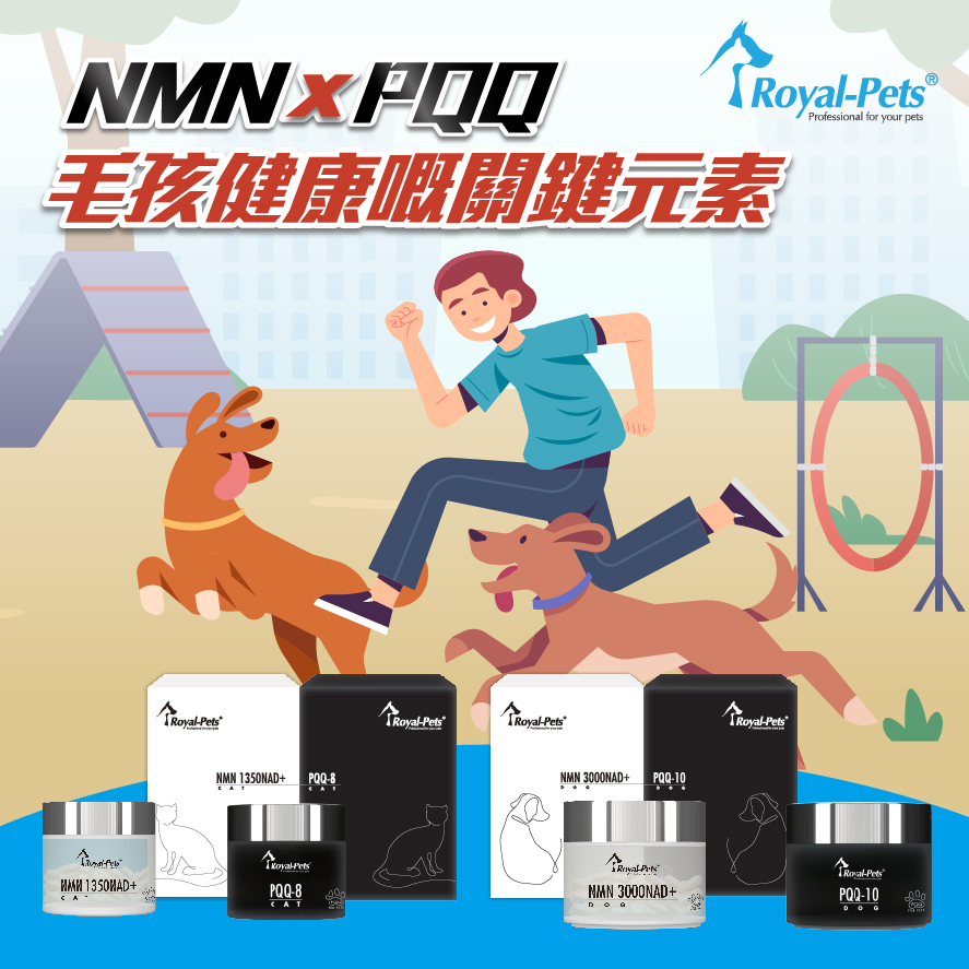 Royal-Pets 犬用PQQ-10營胞素 NMN 3000 NAD+ 犬用延緩衰老配方 (60粒) 組合裝