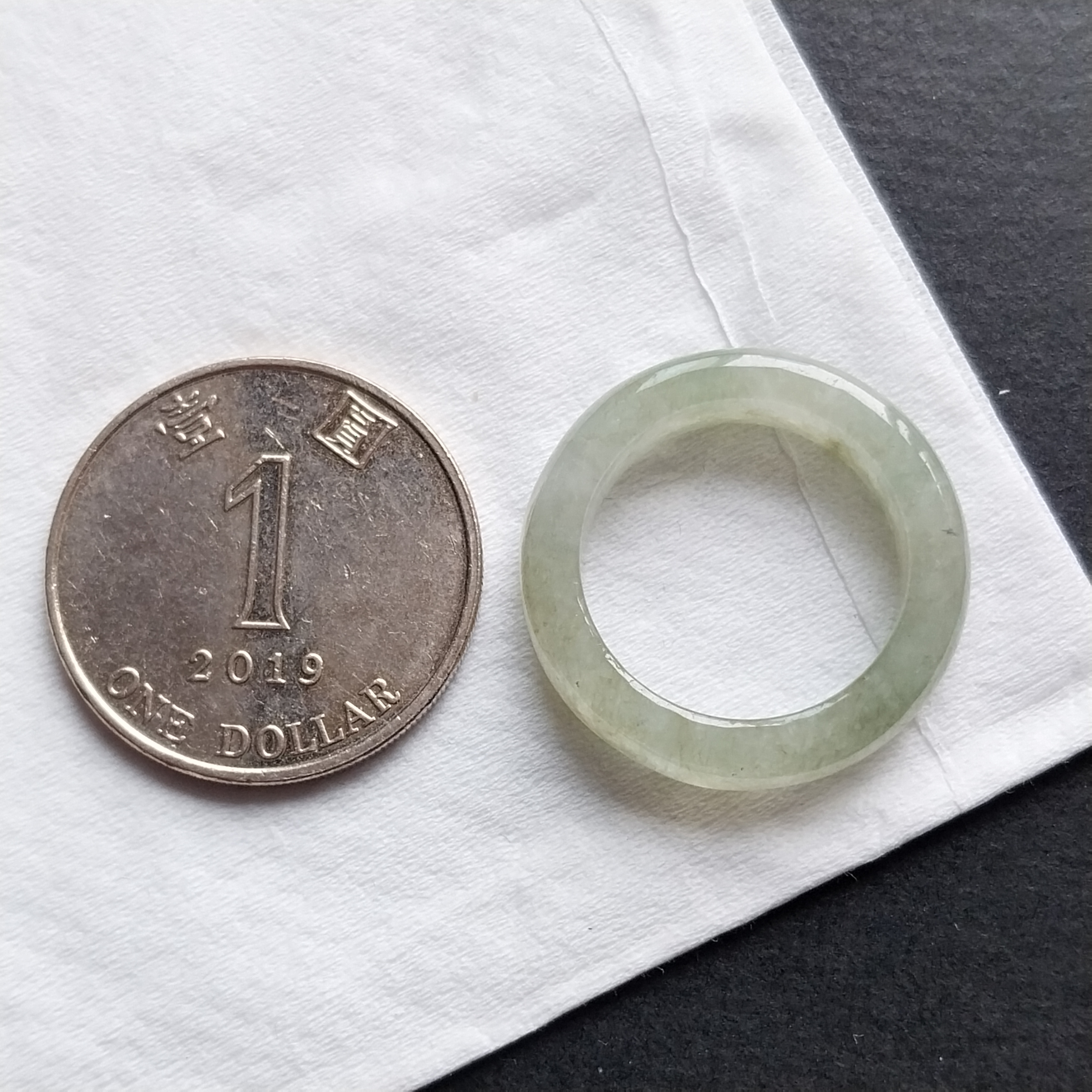 冰晴水綠介指環 (18.1mm內直徑), 天然翡翠A玉, 緬甸玉, Jade, Jadeite