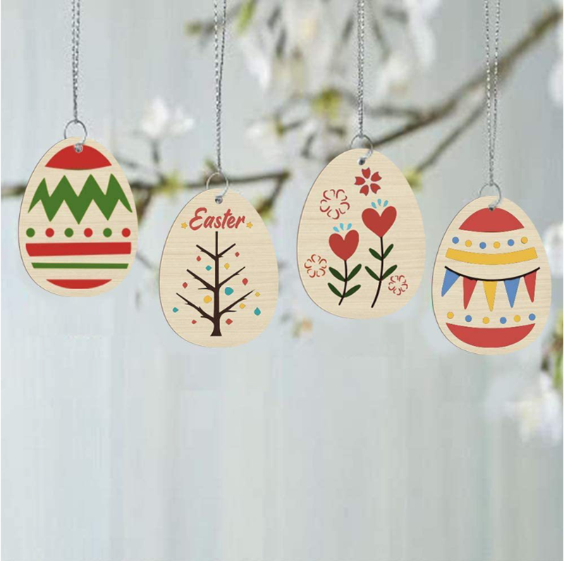 復活節DIY木質創意彩蛋掛飾 (1PCS) M0386A