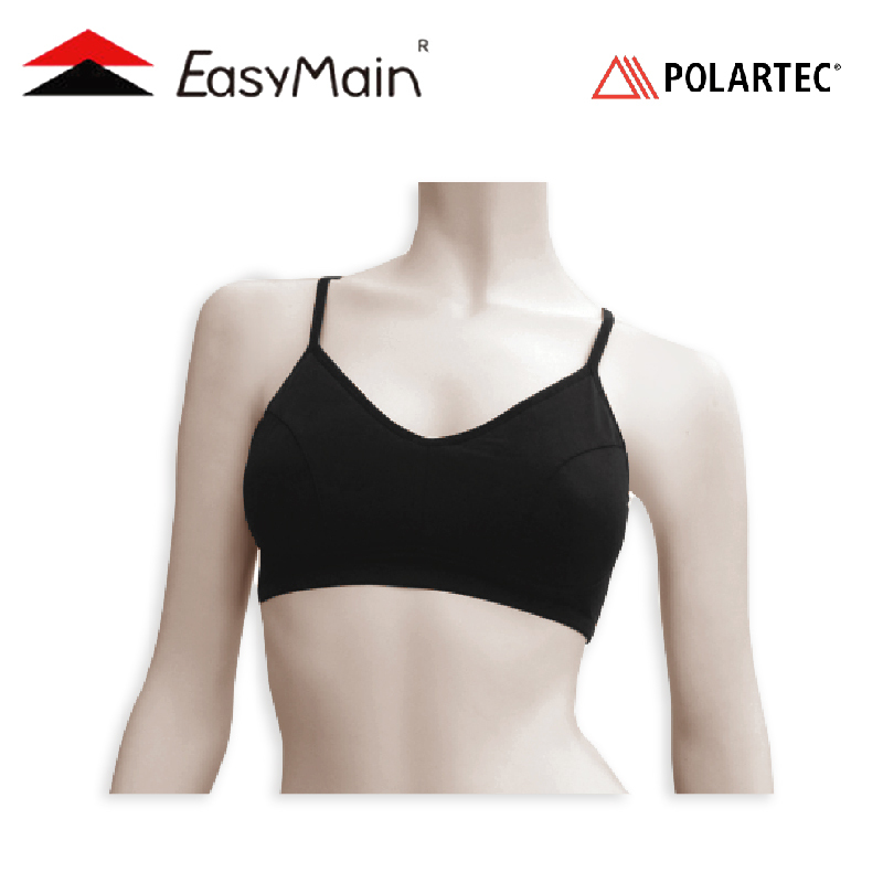 EasyMain 衣力美 頂級彈性快乾運動胸衣 黑 運動內衣/彈性/快乾/細肩帶/無鋼圈 10EMM0002