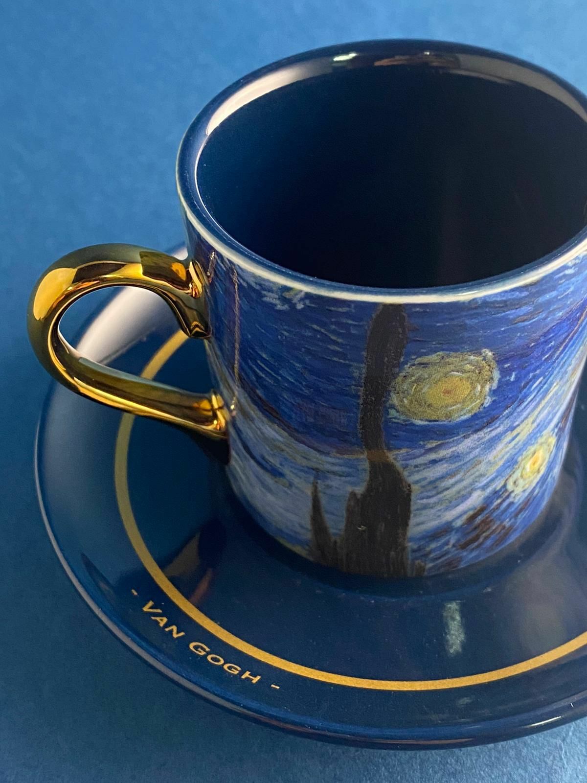 STRAVELING MUZEUM van gogh - the starry night x sunflower - expresso cup & saucer set