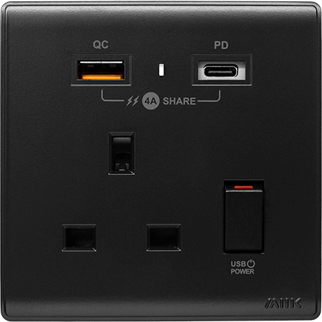 M2K 【PDQC】單蘇 Type C/USB電制 (碳黑)