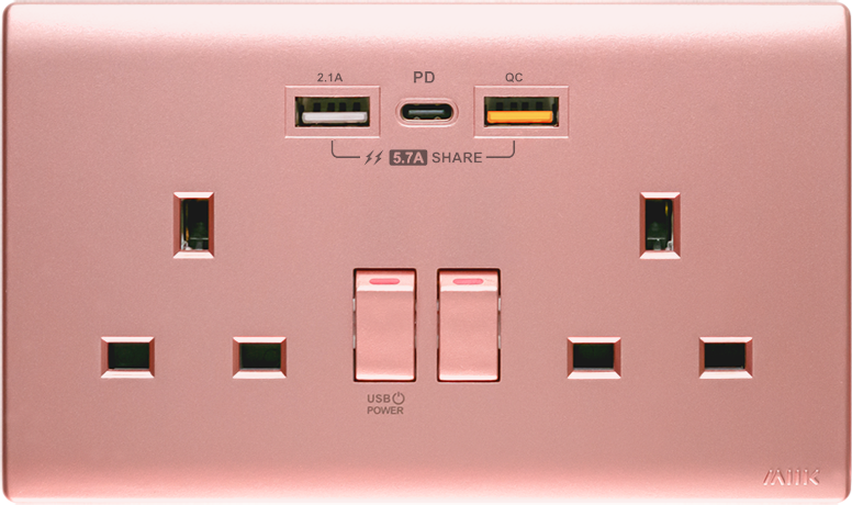 M2K 【PDQC】孖蘇 Type C/USB電制 (櫻花紅)