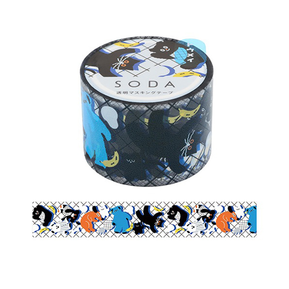 【HITOTOKI】SODA 透明PET卷狀膠帶 30MM umao玩樂
