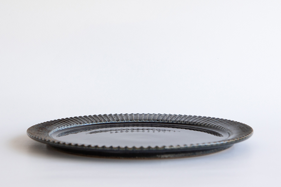 宋艸窯- 鎬平皿(大) 深藍色