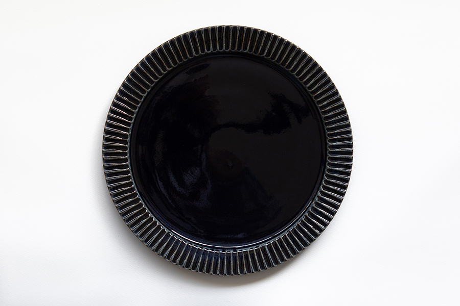 宋艸窯- 鎬平皿(大) 深藍色