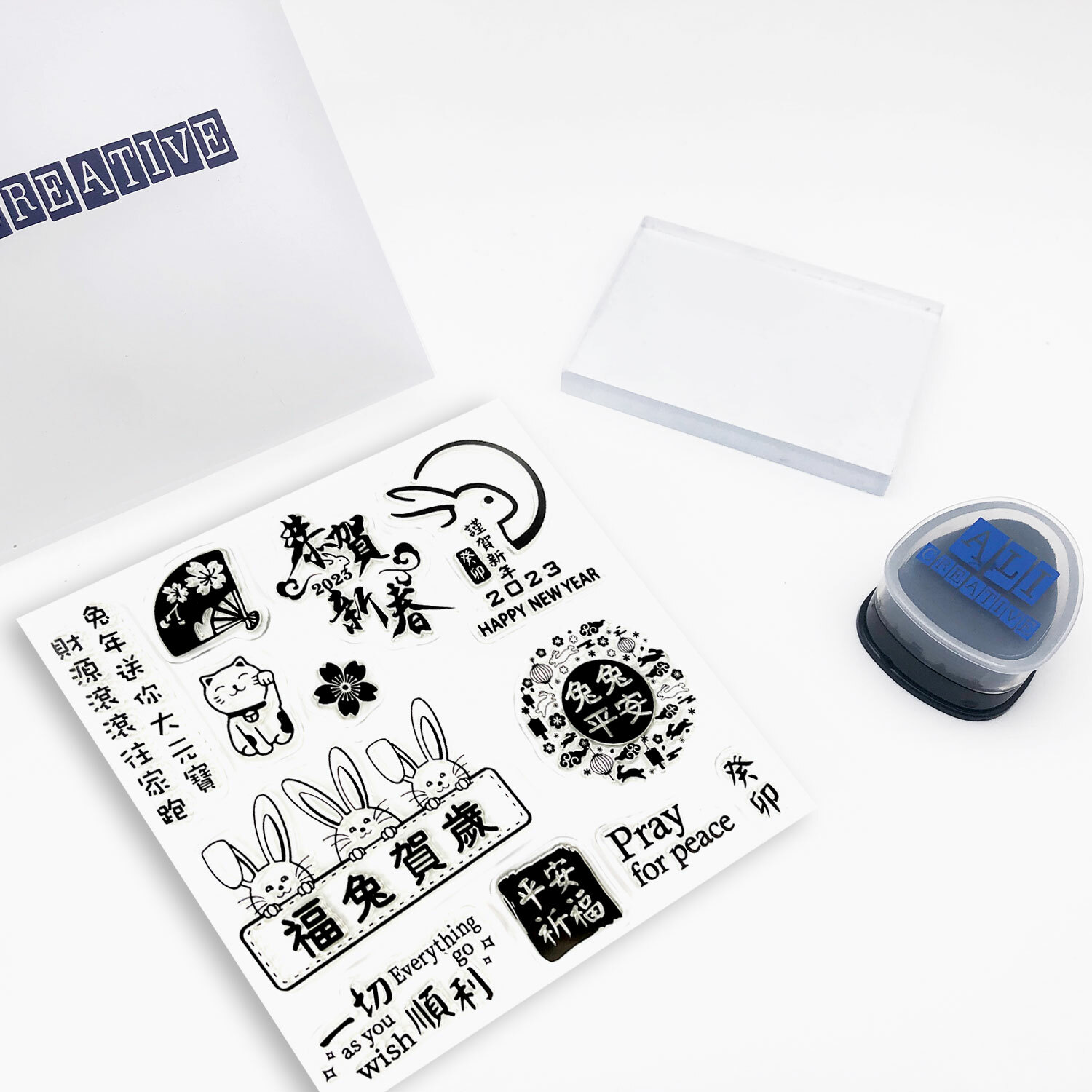 CSS37 水晶印章 | 2023兔年  (含水晶塊&印台)