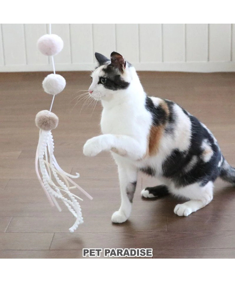【Pet Paradise】Cat Toy - Ball with Feather Stick (Pink)