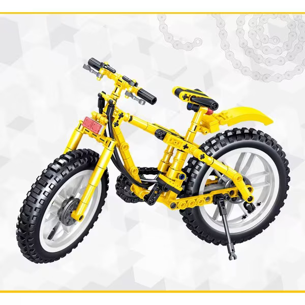 《 ブロック図鑑 ＮＥＸＴ 》 自行車積木組B - 越野自行車 黃色